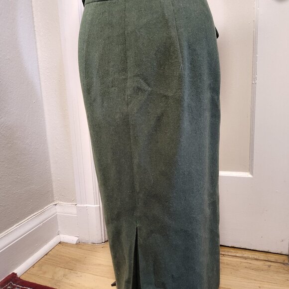 Vintage green wool pencil skirt with single pocket - Picture 4 of 9